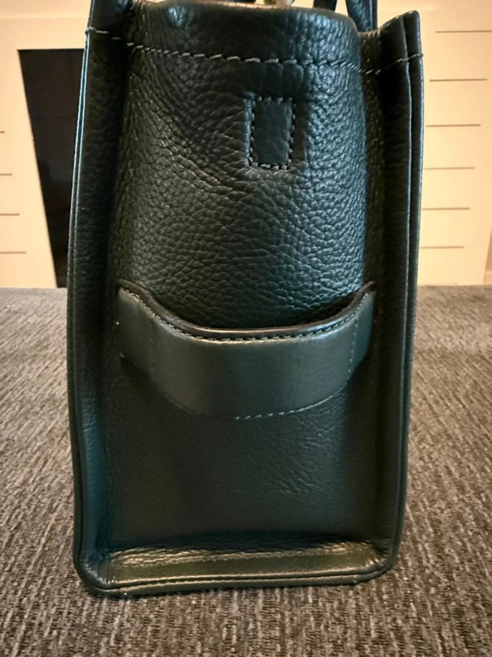 Marc Jacobs Dark Green Pebbled Leather The ToteBag with Scarf Accent - Picture 14 of 17